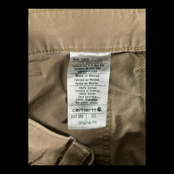 Carhartt Tan Shorts Original Fit Sz 32 Distressed - Picture 4 of 5